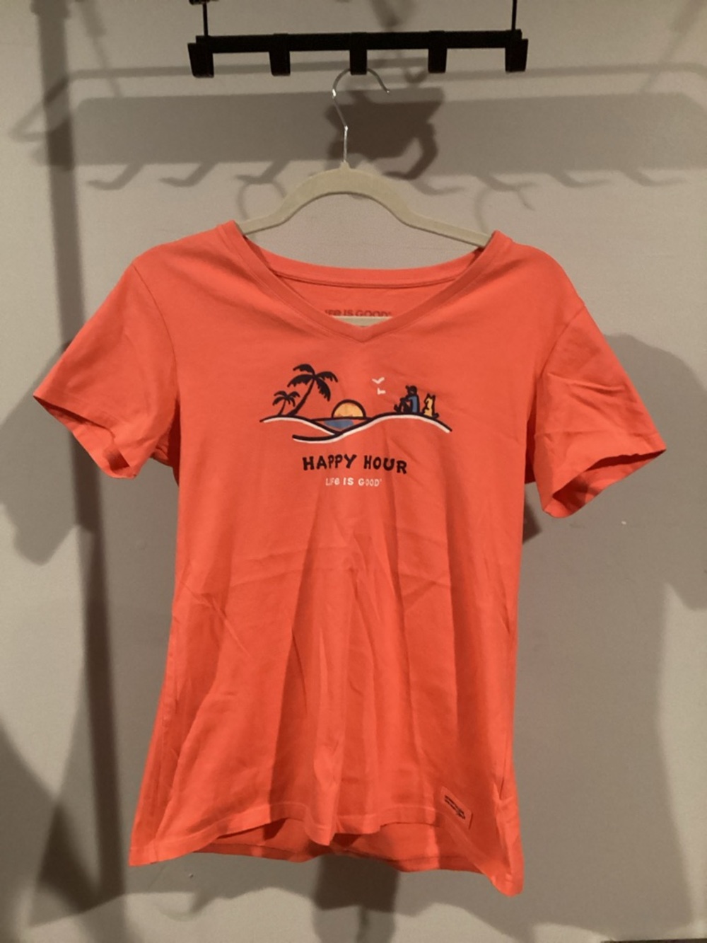 Life Is Good Coral Graphic Tee